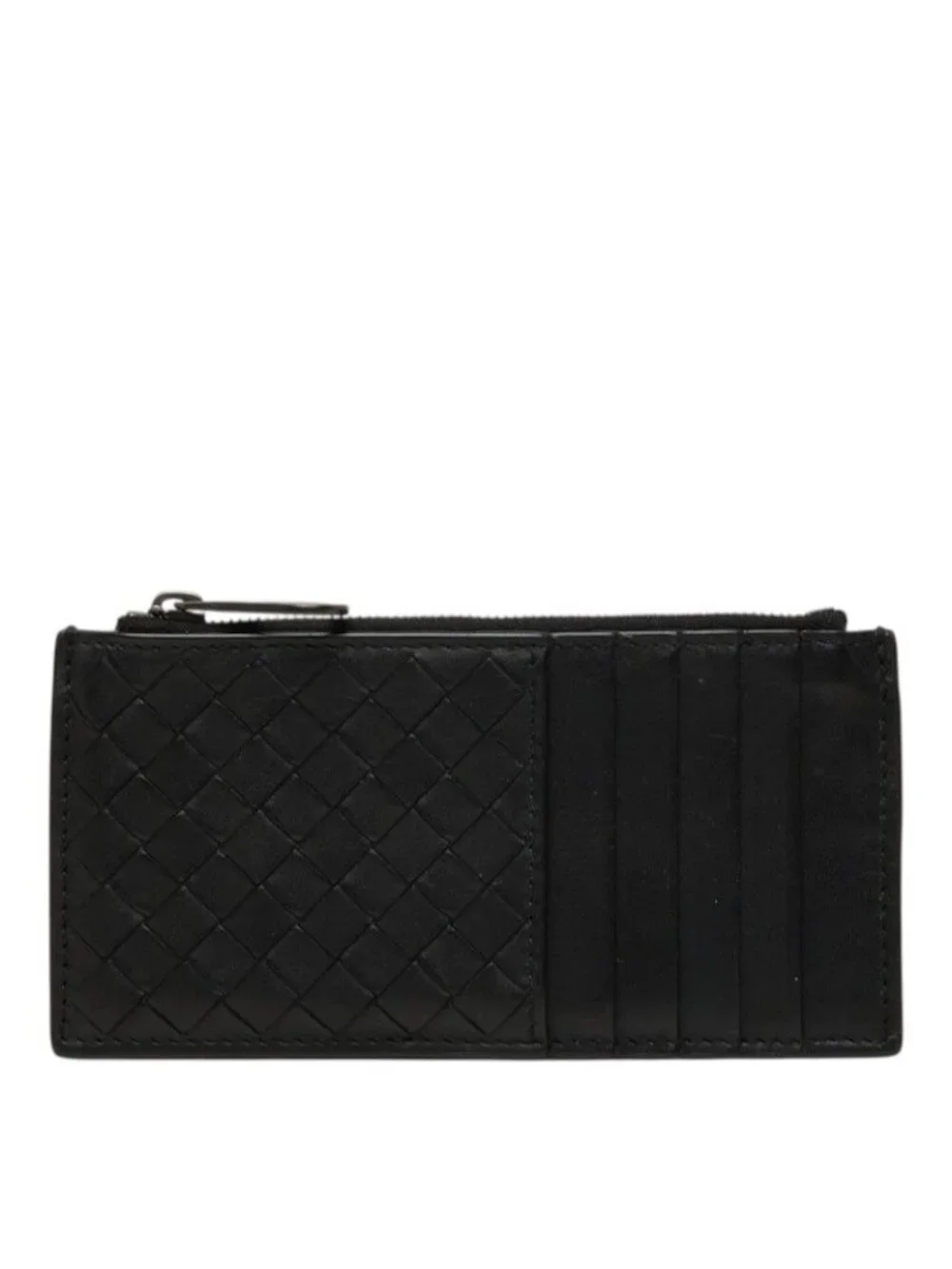 Bottega Veneta Intrecciato Card Case Black Leather